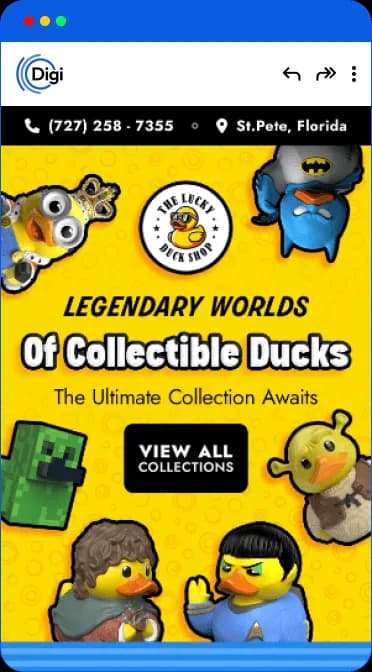 Lucky Duck Shop Legendary Worlds collectible ducks email