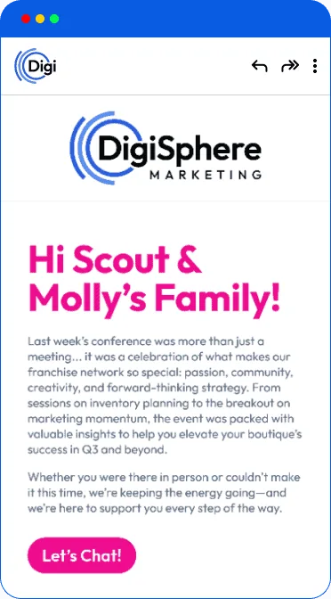 DigiSphere Marketing conference follow-up email