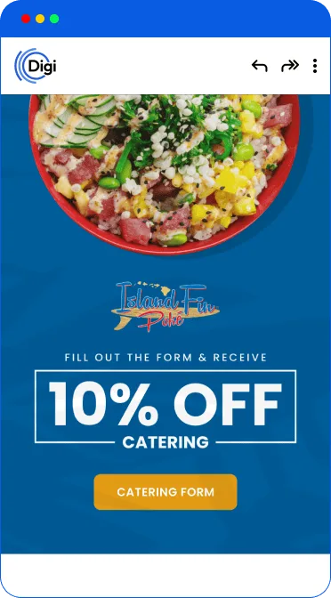 Restaurant catering email campaign