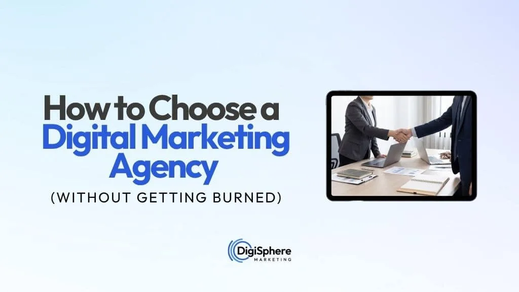 Two business professionals shaking hands across a desk — how to choose a digital marketing agency without getting burned, by DigiSphere Marketing
