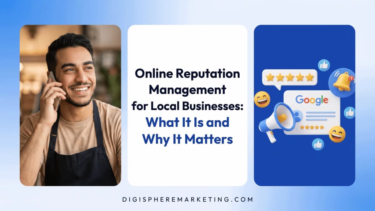 Business reputation management services for local businesses — Google reviews, star ratings, and online monitoring to improve local search rankings, by DigiSphere Marketing Sarasota