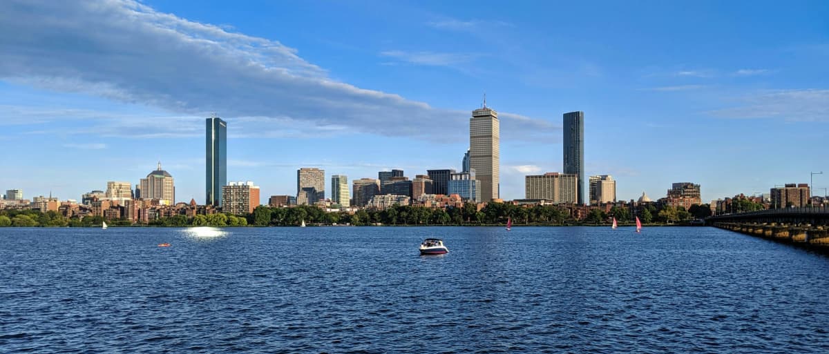 Boston's Back Bay skyline seen across the Charles River