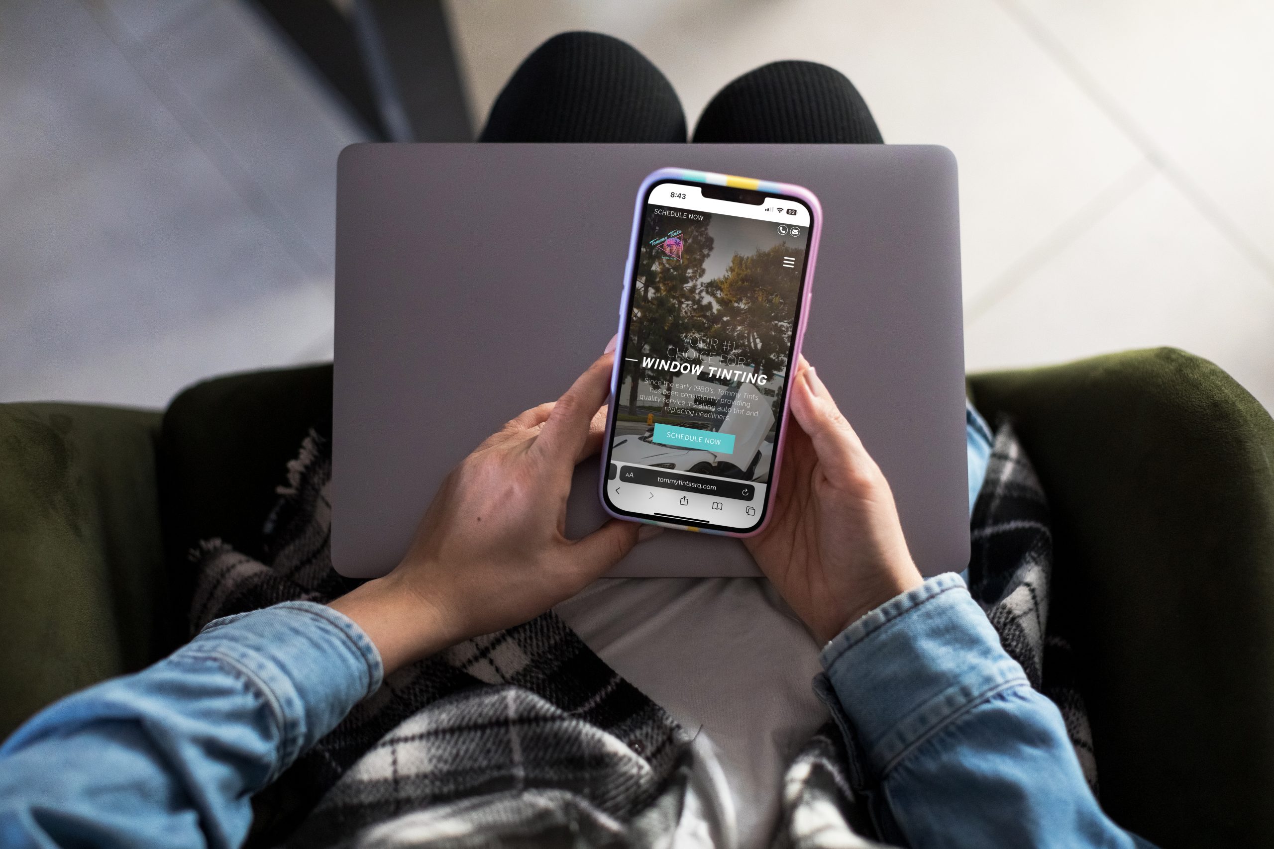 two hands holding a cellphone