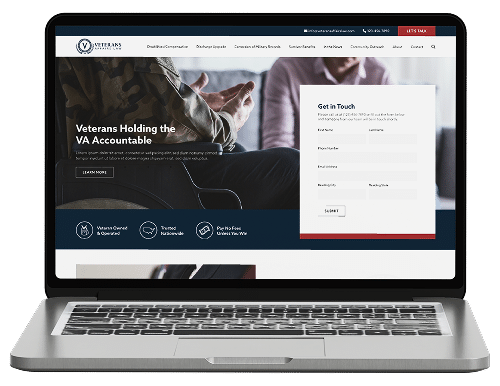 veterans affairs mockup on laptop